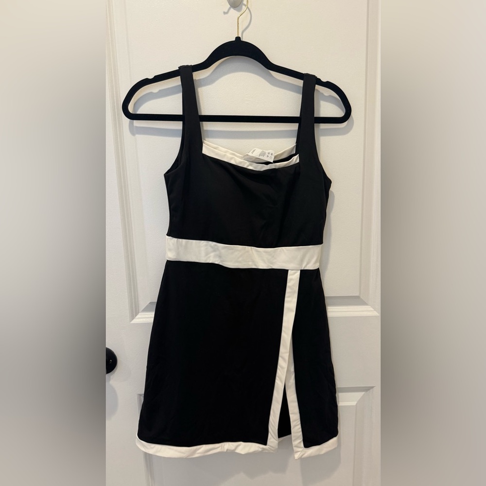Gold Hinge White and Black Athletic Dress